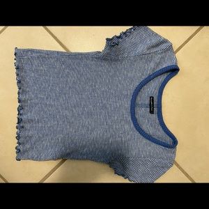Abercrombie Blue And White Cropped Tee